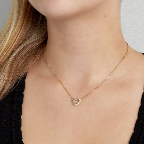 Diamond Heart Gold Necklace
