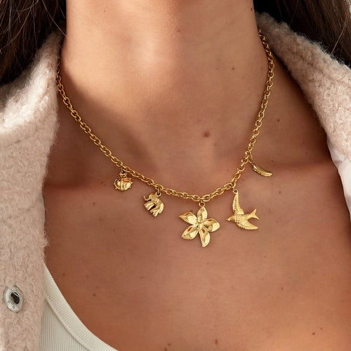 Spirit of Nature Charm Necklace Silver