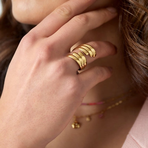 Soft Touch Gold-Colored Ring