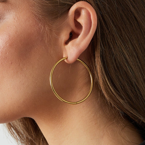 Medium Thick Gold Hoop Earrings