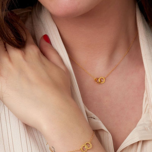 Forever Connected Gold-Colored Armband - 925 Silver