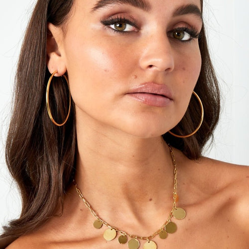 Basic Medium Gold Hoop Earrings