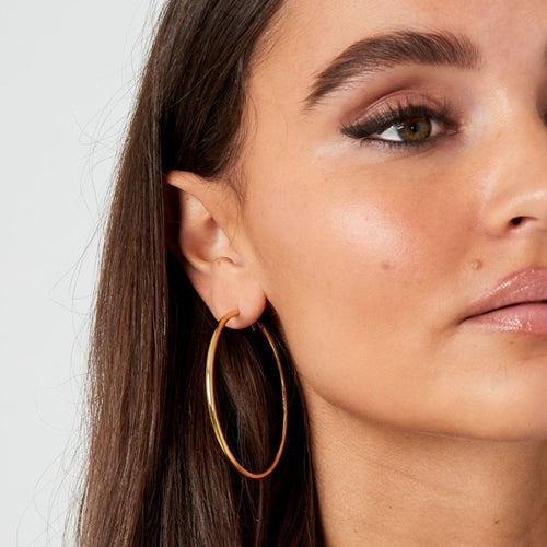 Basic Hoops Medium Silver Earrings
