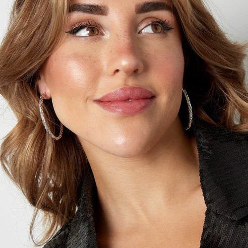 Twisted Large Gold Hoop Earrings