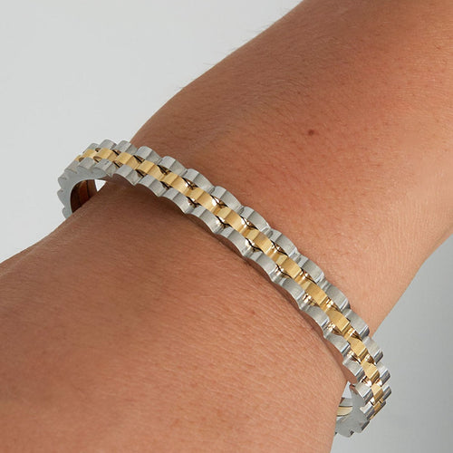 Link Bangle /Silver – Gold
