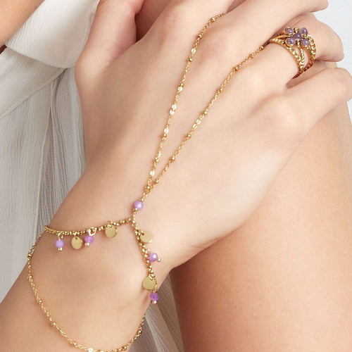 Purple Rain Hand Chain – Gold