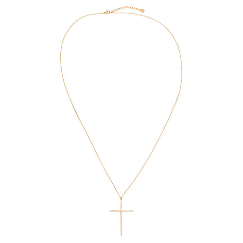 Gold Zirconia Cross Necklace