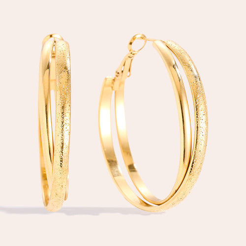 Fine X Hoop Earrings – Gold
