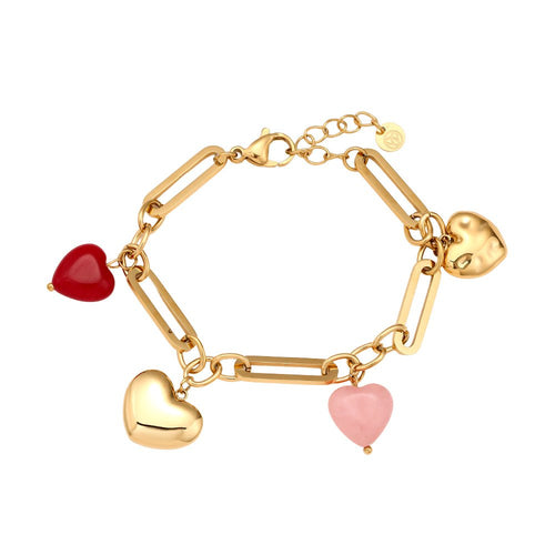 Colorful Hearts Bracelet – Gold