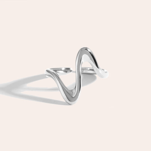 Heartbeat Ring Silver-Colored
