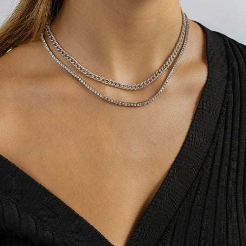 Kleine Tennis-Necklace (2mm)