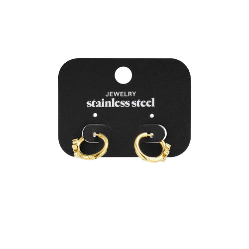 Crystal Flower Hoop Earrings – Gold