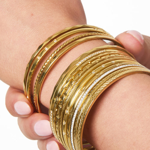 Small Rhinestone Bangle – Silver