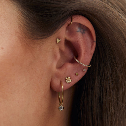 Single Sunflower Stud Earring