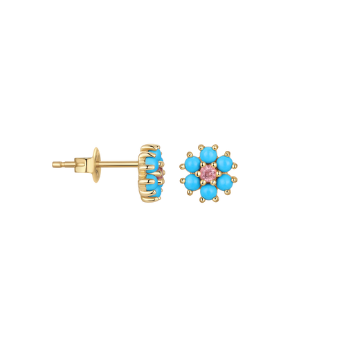 Single Rose Bloom Stud Earring