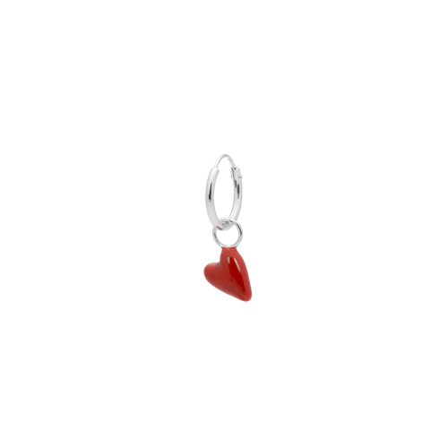 Single Heartbeat Hoop Earring