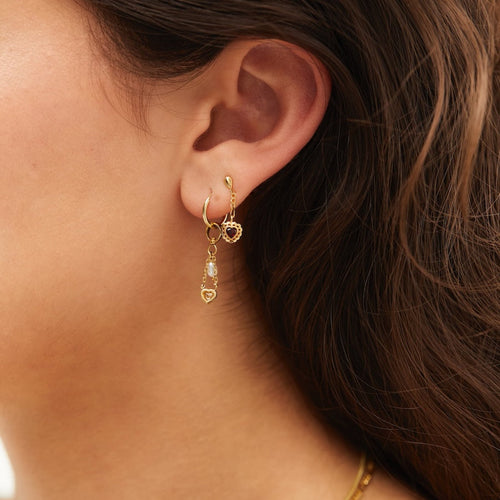 Single True Love Chain Stud Earring