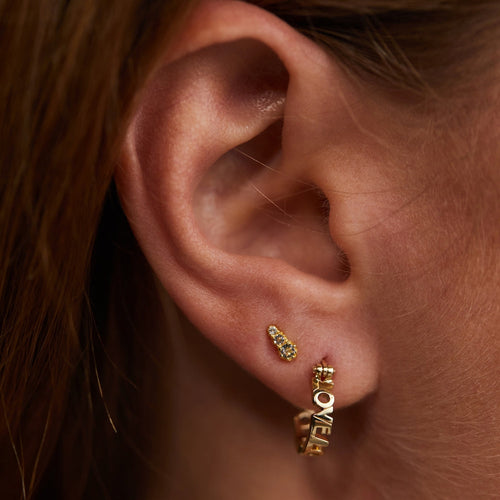 Single Infinite Heart Hoop Earring