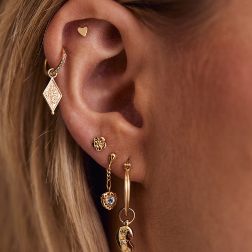 Single Floral Stud Earring