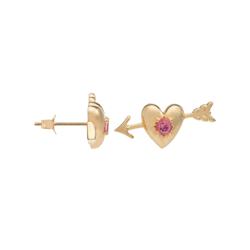 Single Cupid Heart Stud Earring