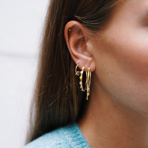 Single Cupid Heart Hoop Earring