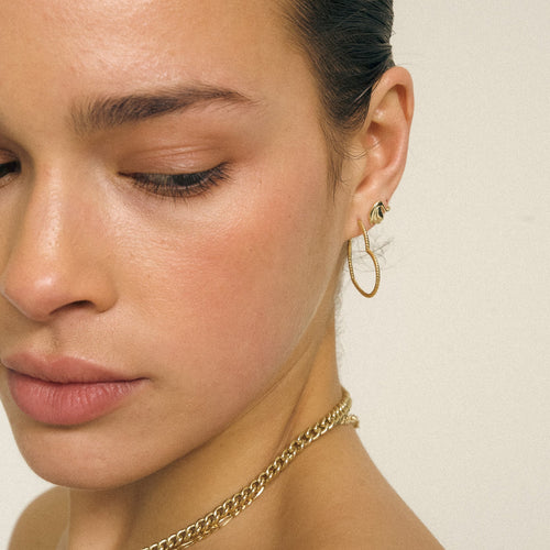 Single Gold Swan Stud Earring