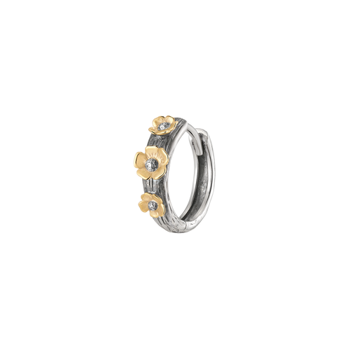 Single Daisy Bloom Hoop Earring