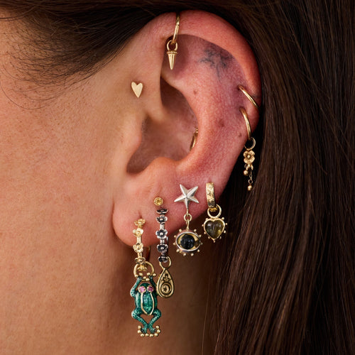 Single Wildflower Hoop Earring