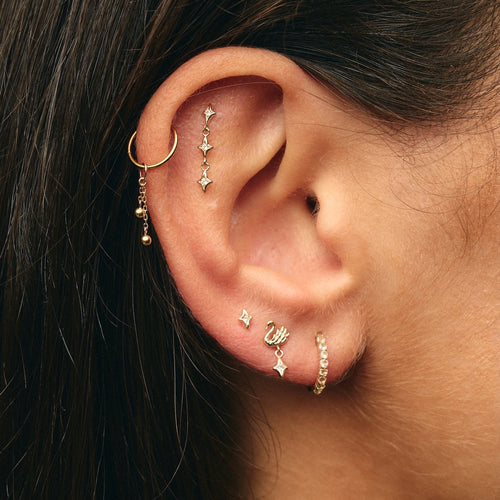 Single Moonbeam Stud Earring