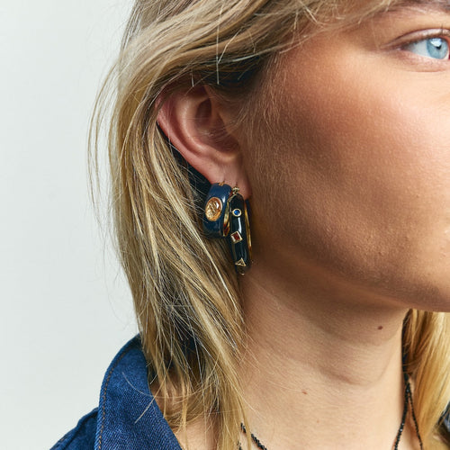 Retro Prism Hoop Earrings