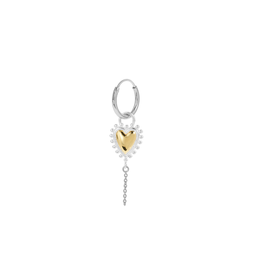 Single Brave Heart Hoop Earring