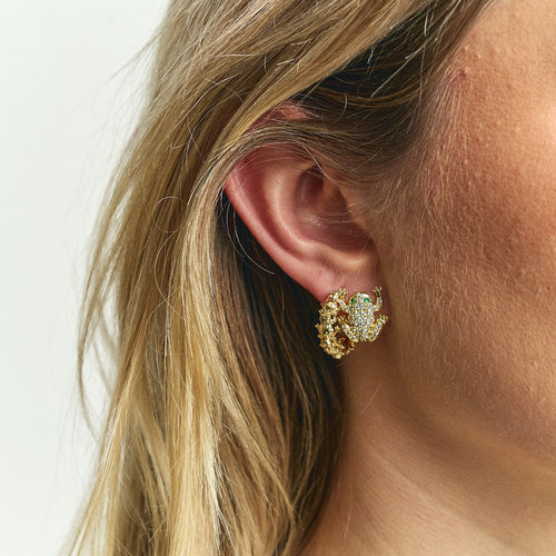 Lucky Frog Hoop Earrings