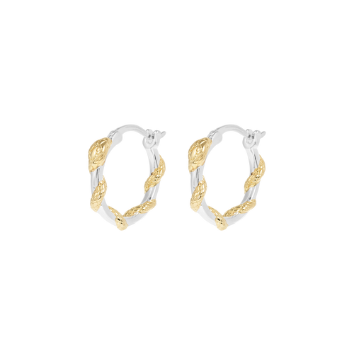Small Twisting Serpent Hoop Earrings