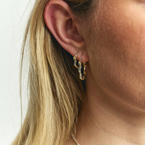 Small Twisting Serpent Hoop Earrings