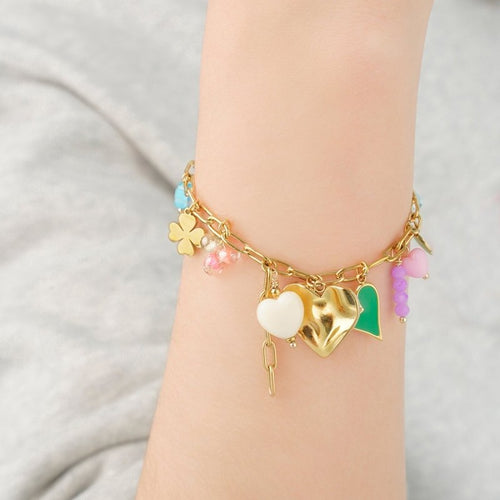 Colored Charms Summer Bracelet – Gold