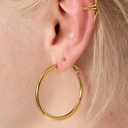 Basic Hoops Size M Earrings – Silver