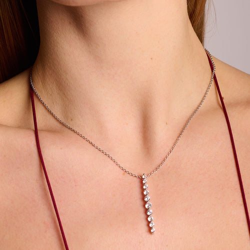 Graduierte brillante runde Y Drop Lariat-Necklace