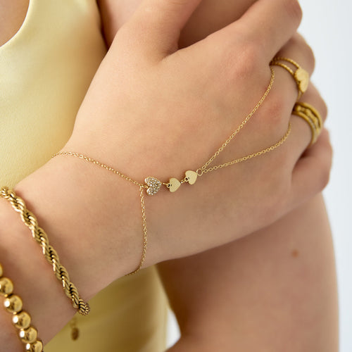 Sweetheart Glow Hand Chain Gold-Colored