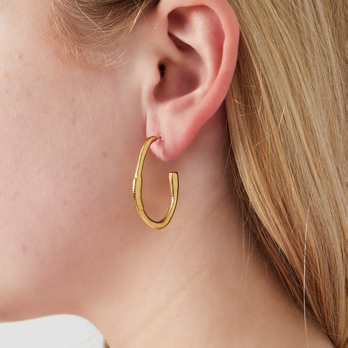 Gold Endless Hoop Clip-On Earrings