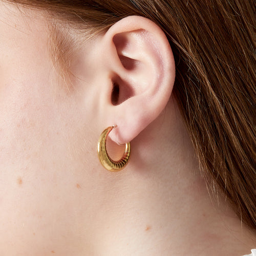 Soleil Hoop Clip Earrings – Silver