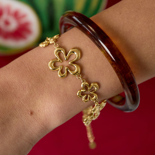 Playful Flowers Bracelet – Gold