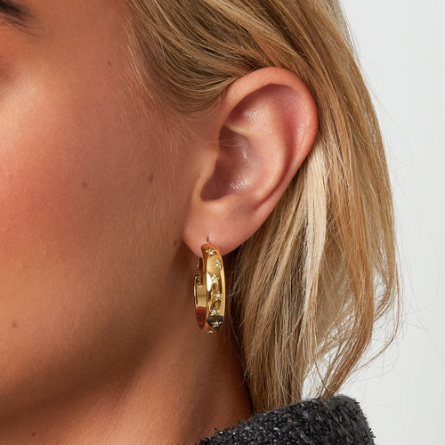 Star Hoop Earrings – Gold