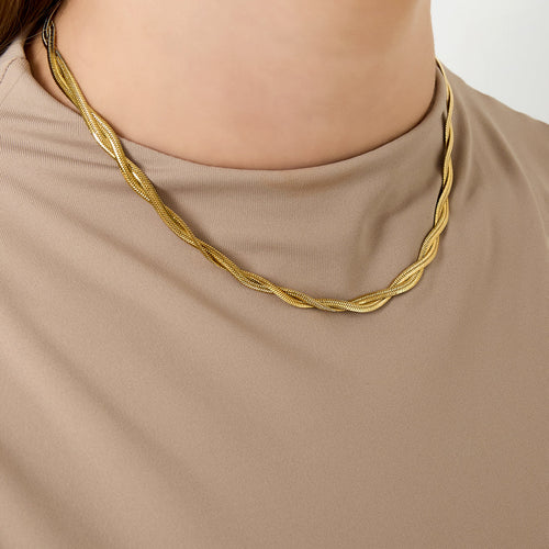 Wave Chain Necklace Gold