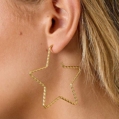 Starlight Hoop Earrings – Silver