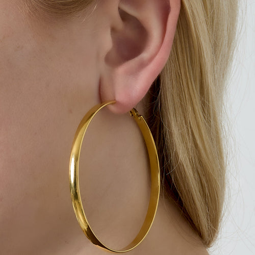 Basic Hoop Size L Earrings – Silver