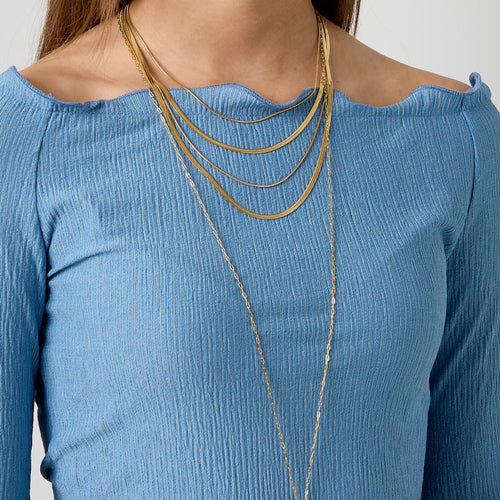 Round Pendant Necklace Gold