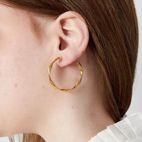 Twisty Hoop Clip-On Earrings – Gold