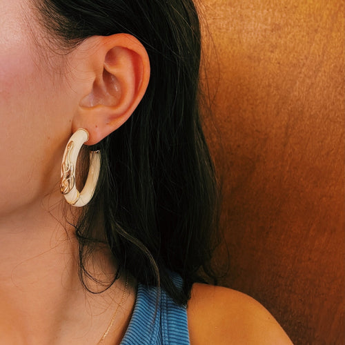 Ivory Serpent Earring Set