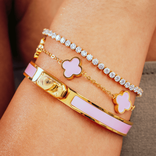 Baby Pink Clover Bracelet