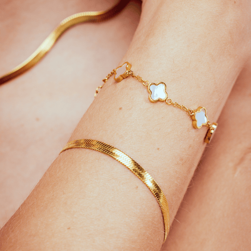 Mini White Clover Bracelet